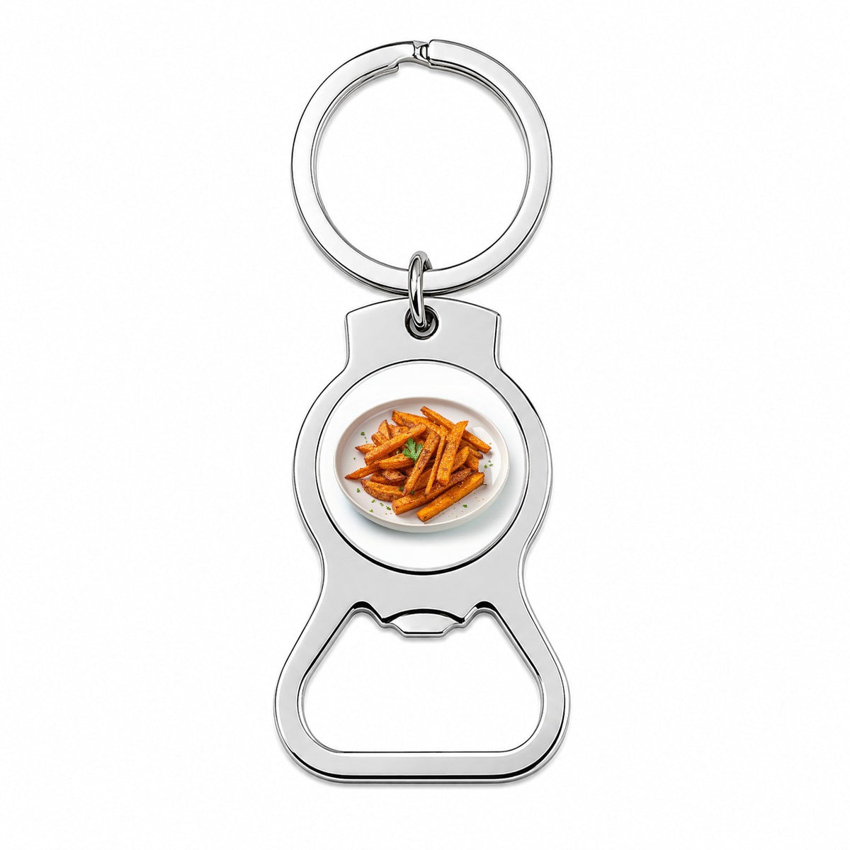 Sweet Potato Fries On Plate Bottle Opener Keychain