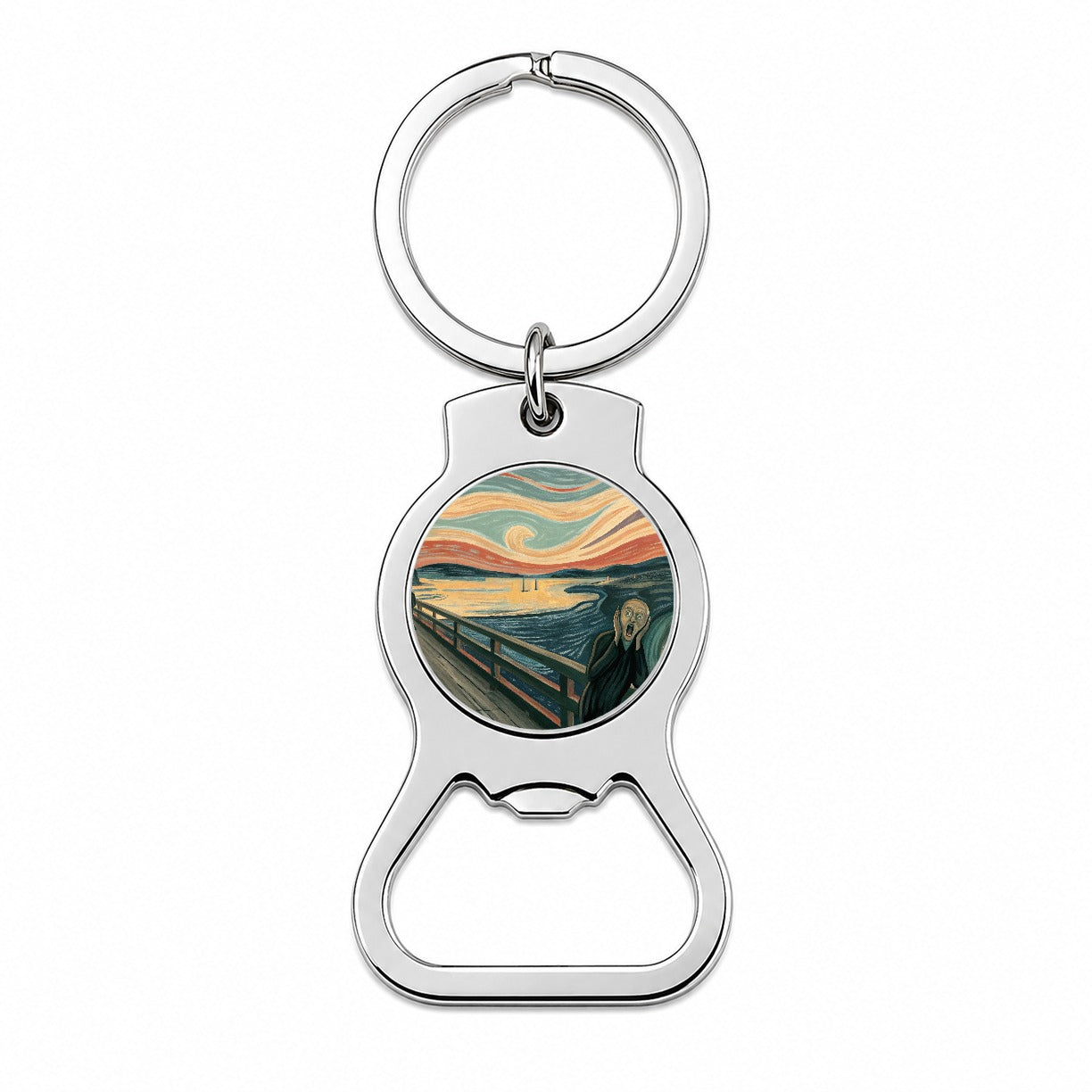 The Scream By Edvard Munch Parody Bottle Opener Keychain