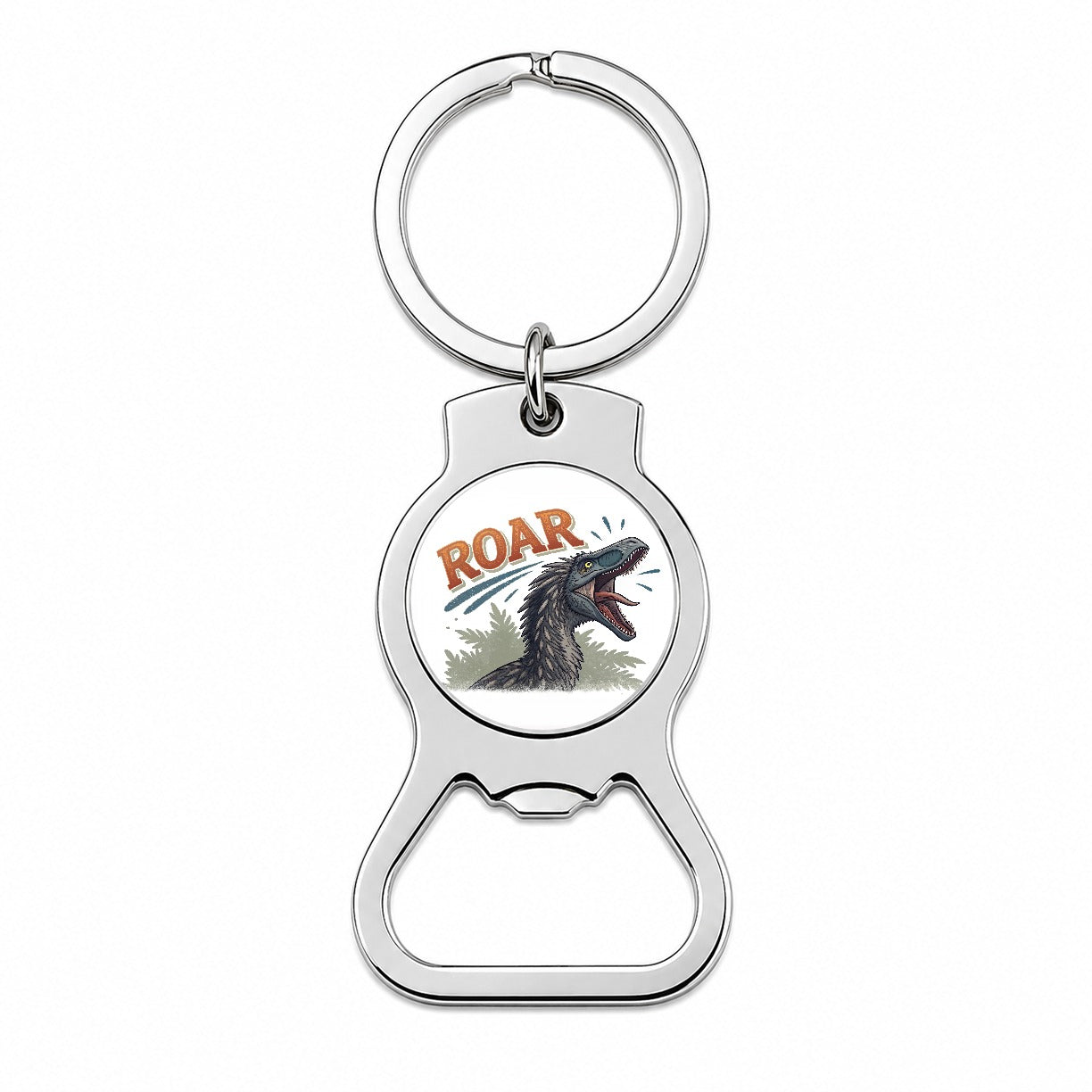 Therizinosaurus Roar Bold Dinosaur Bottle Opener Keychain