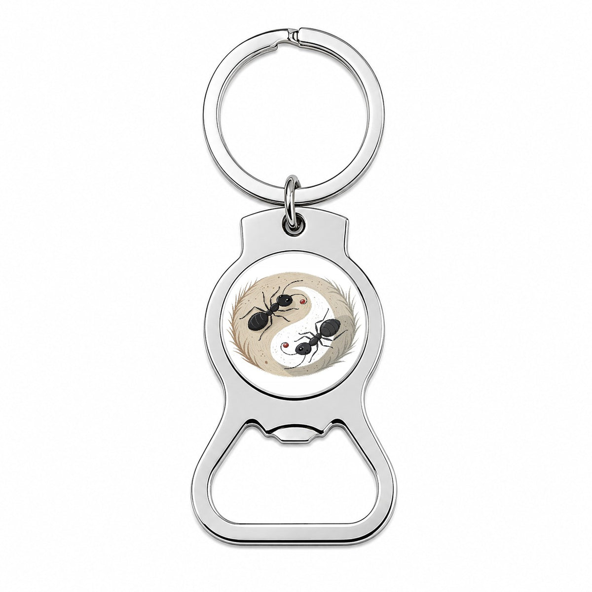 Two Ants Yin Yang Bottle Opener Keychain