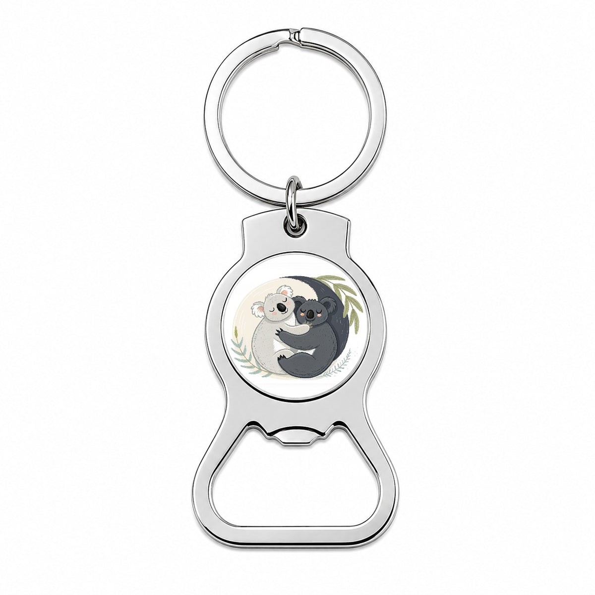 Two Koalas Yin Yang Bottle Opener Keychain