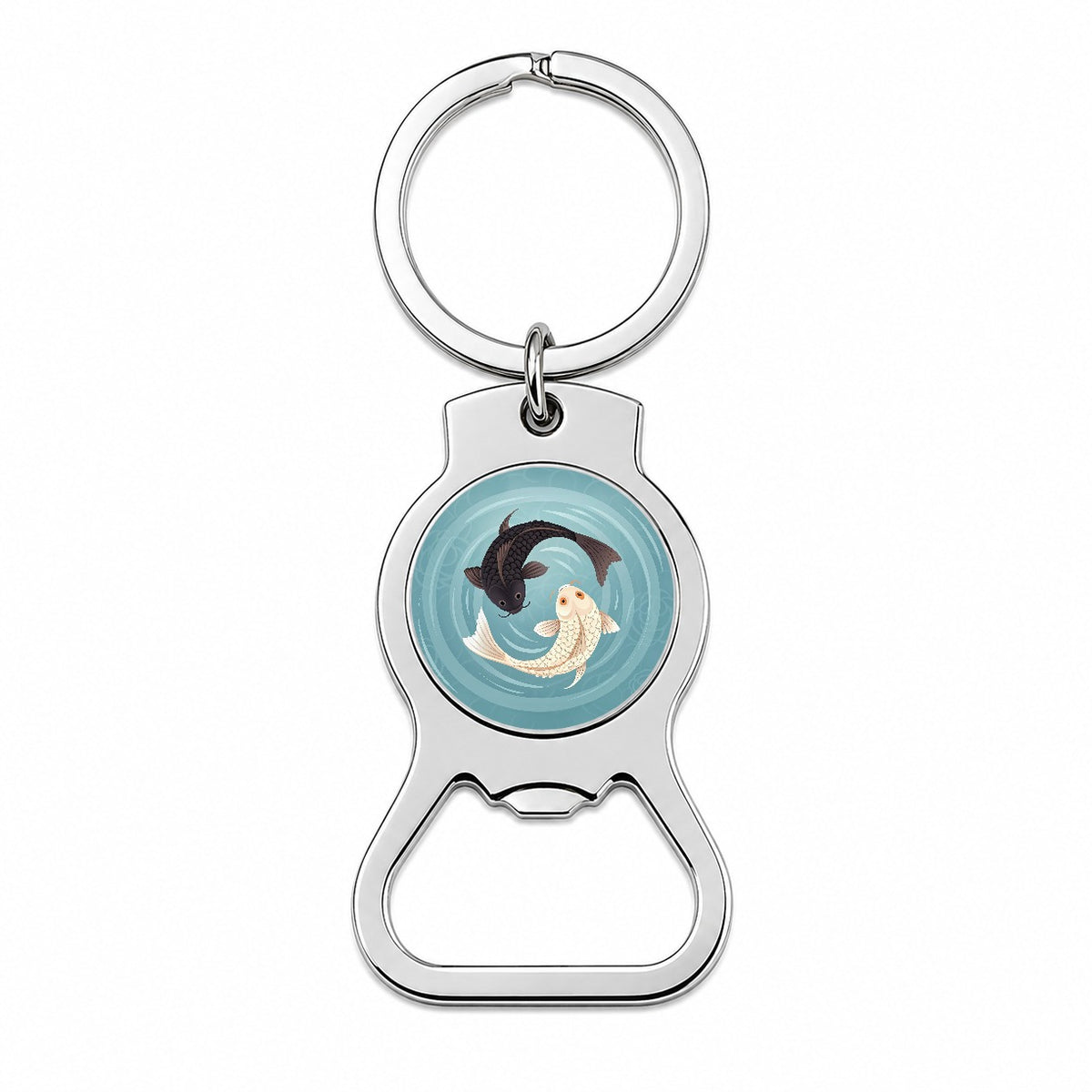Two Koi Yin Yang Bottle Opener Keychain