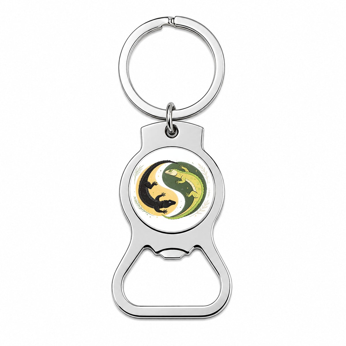 Two Komodo Dragons Yin Yang Bottle Opener Keychain