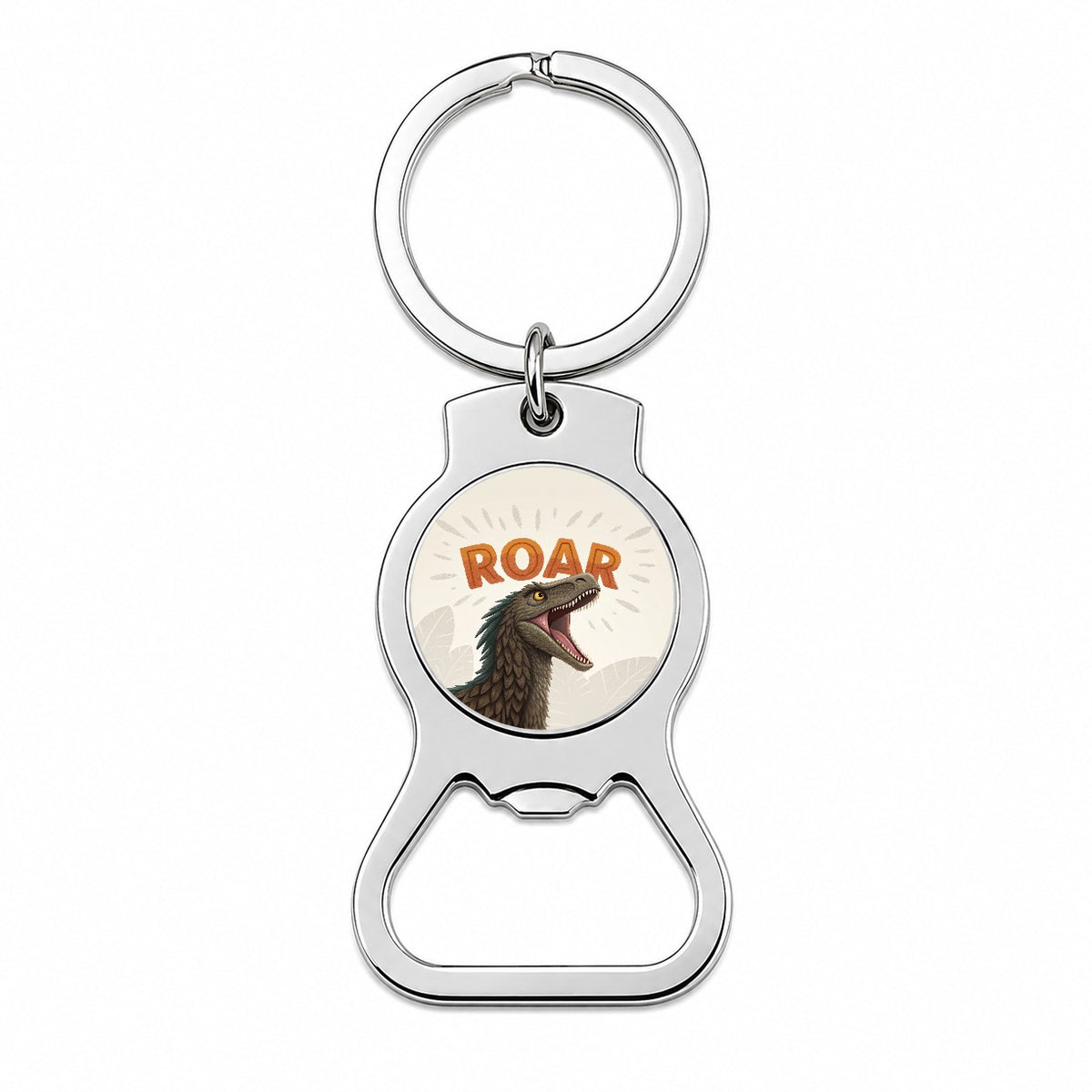 Velociraptor Roar Bold Dinosaur Bottle Opener Keychain