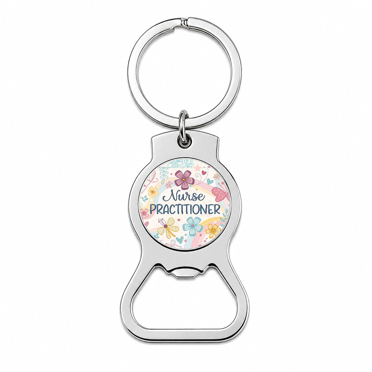 Nurse Practitioner Appreciation Coquette Bows Flowers Bottle Opener Keychain