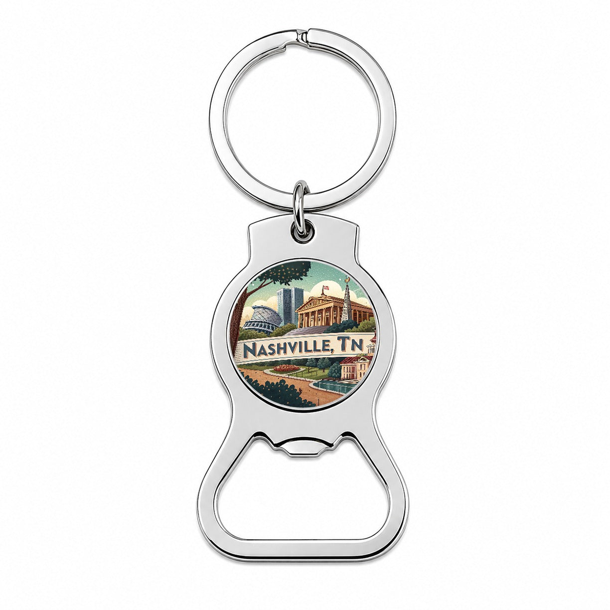 Nashville, Tennessee TN Travel City State Stamp Bottle Opener Keychain