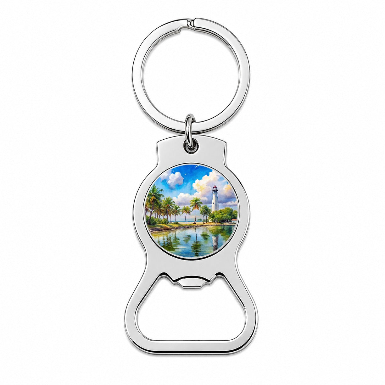 Biscayne National Park Florida Watercolor Style Bottle Opener Keychain