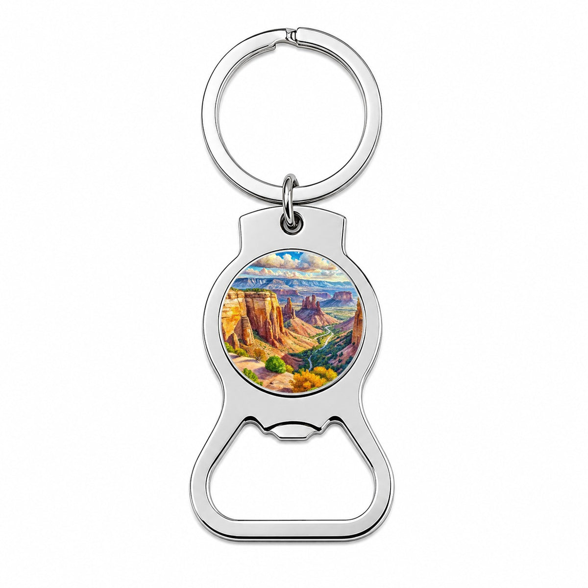 Colorado National Monument Colorado Watercolor Style Bottle Opener Keychain
