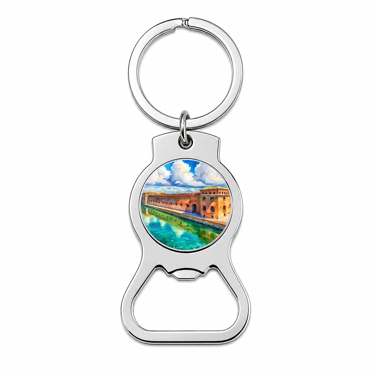 Dry Tortugas National Park Florida Watercolor Style Bottle Opener Keychain