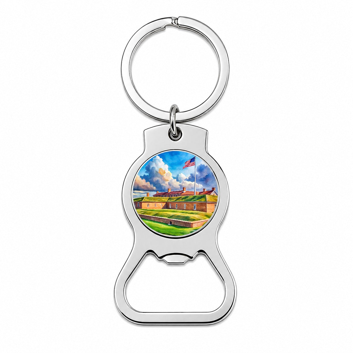 Fort McHenry National Monument Maryland Watercolor Style Bottle Opener Keychain
