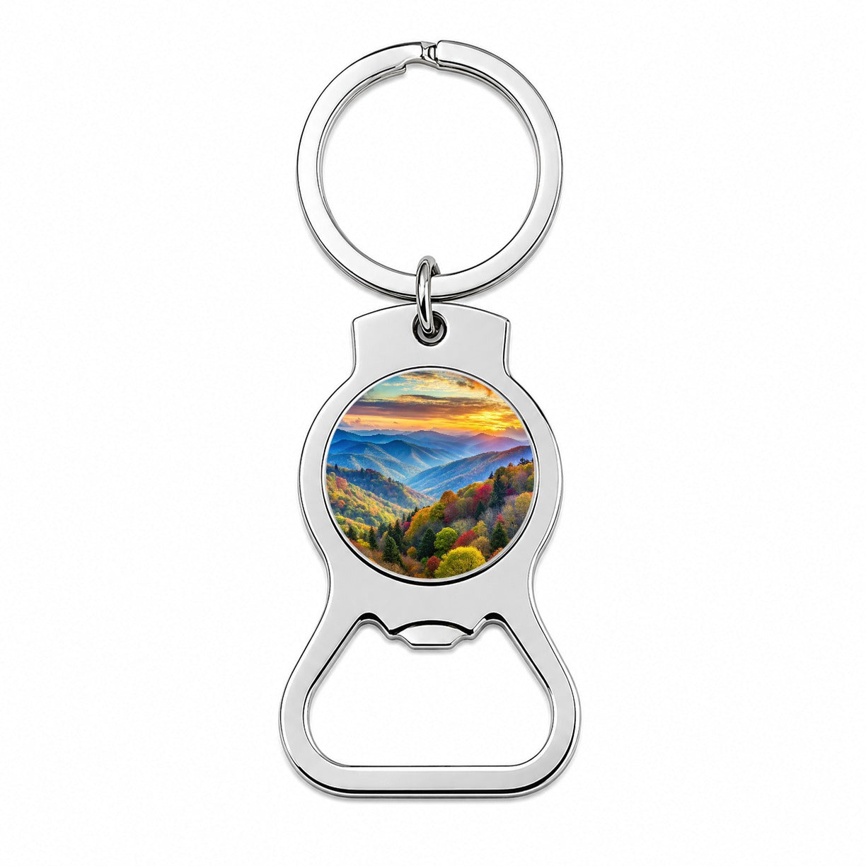 Great Smoky Mountains National Park North Carolina Tennessee Watercolor Style Bottle Opener Keychain