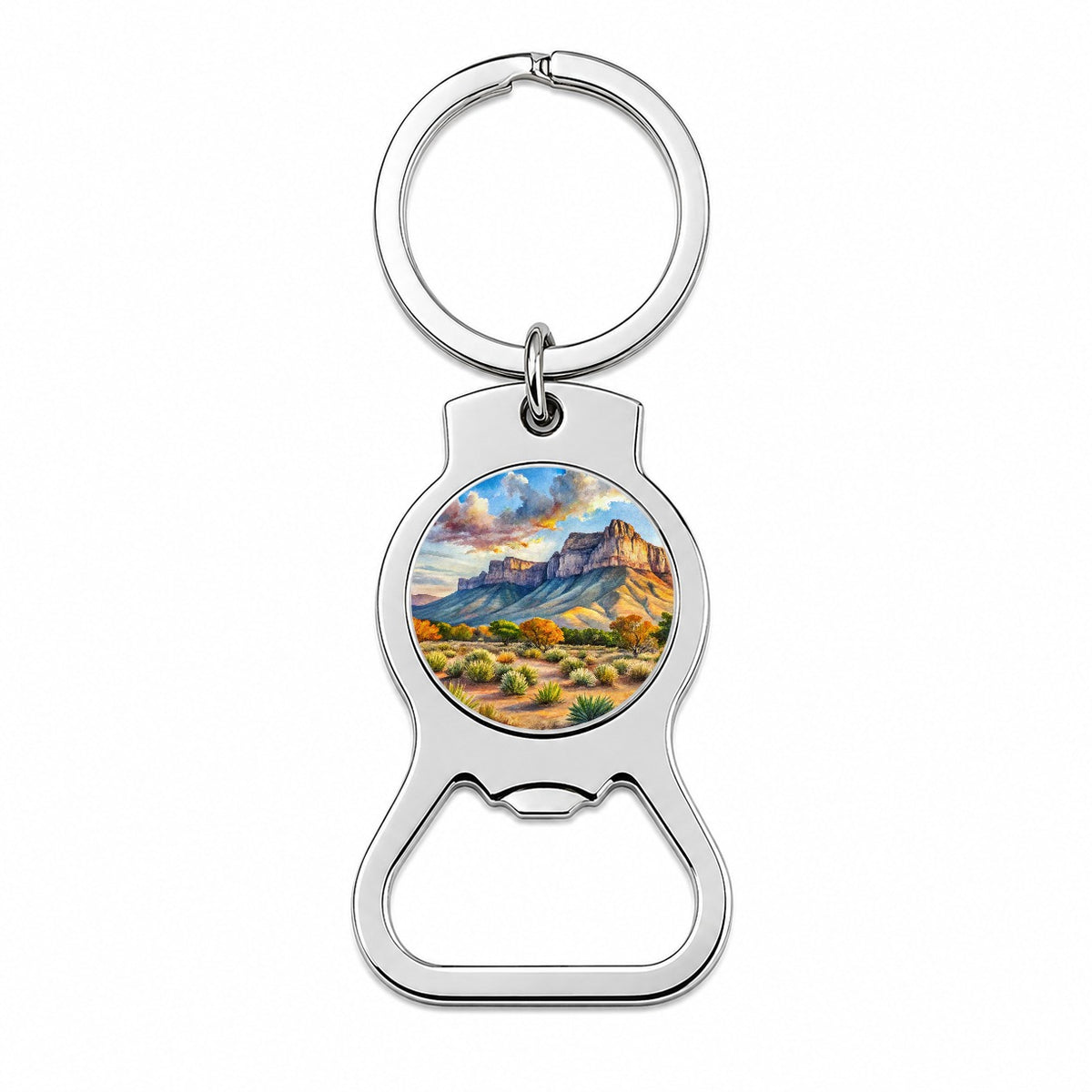 Guadalupe Mountains National Park Texas Watercolor Style Bottle Opener Keychain