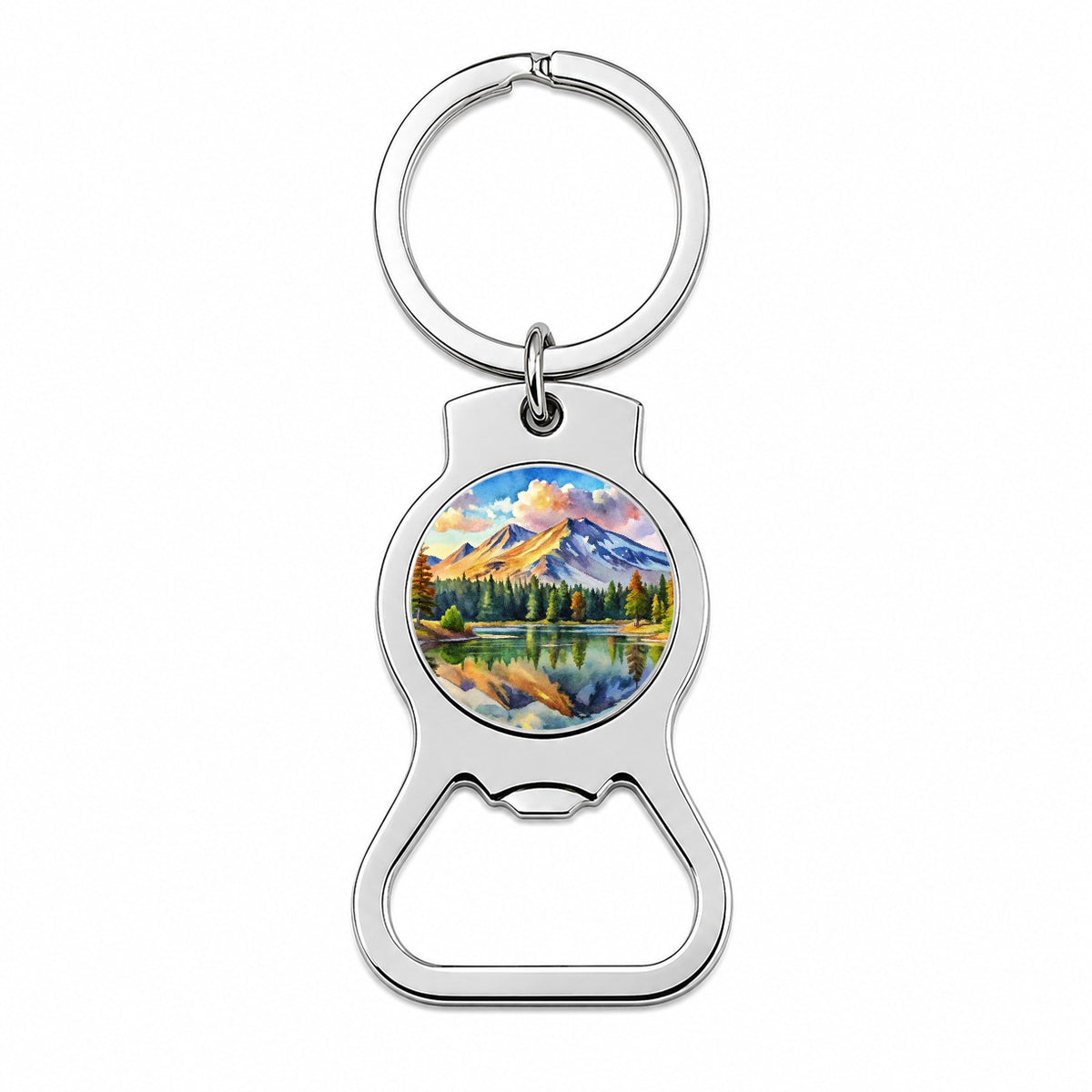 Lassen Volcanic National Park California Watercolor Style Bottle Opener Keychain