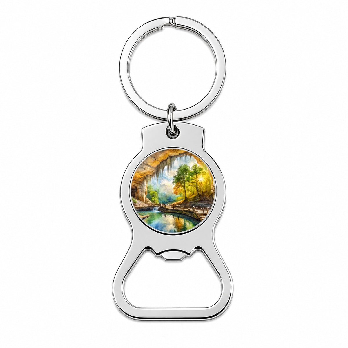 Mammoth Cave National Park Kentucky Watercolor Style Bottle Opener Keychain