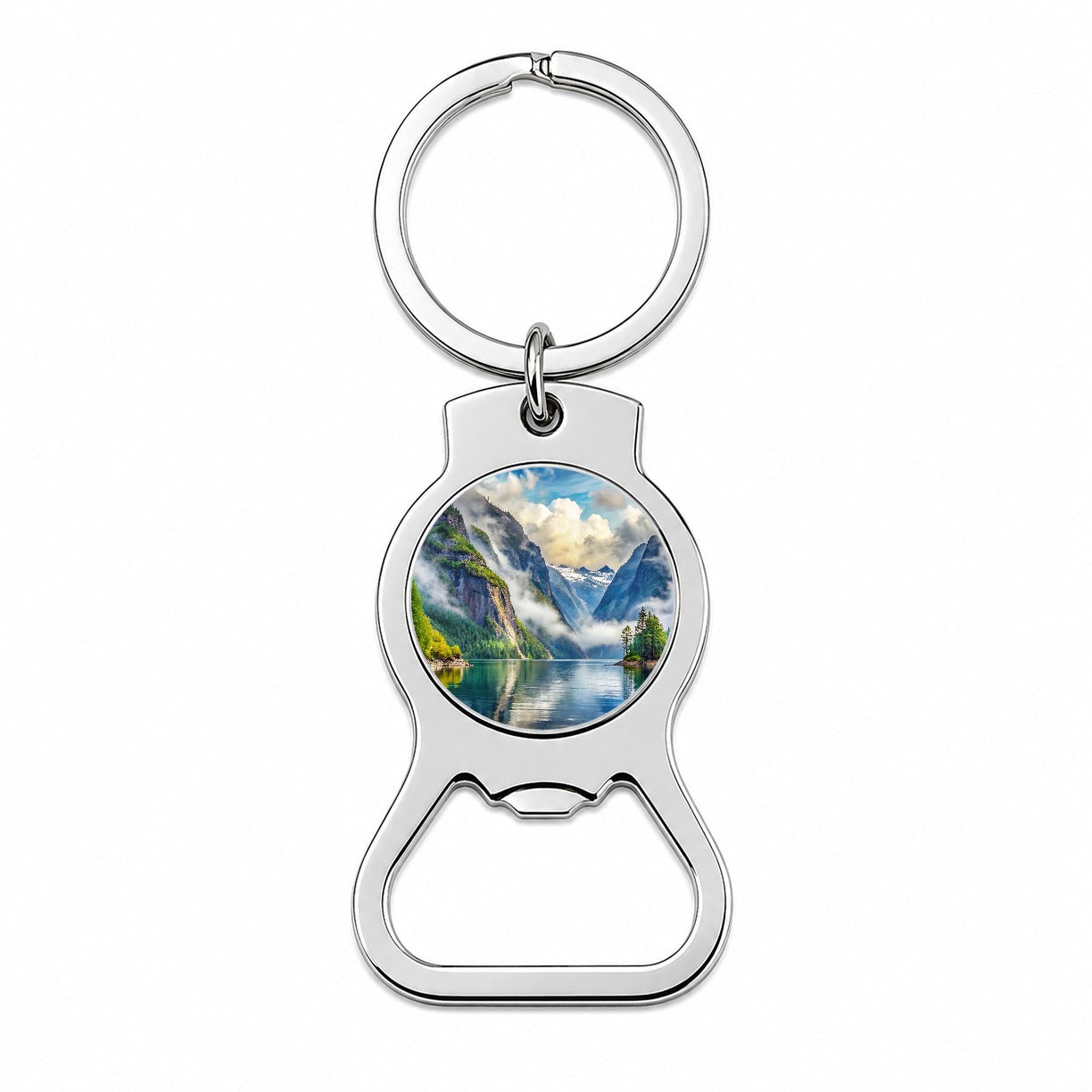 Misty Fjords National Monument Alaska Watercolor Style Bottle Opener Keychain