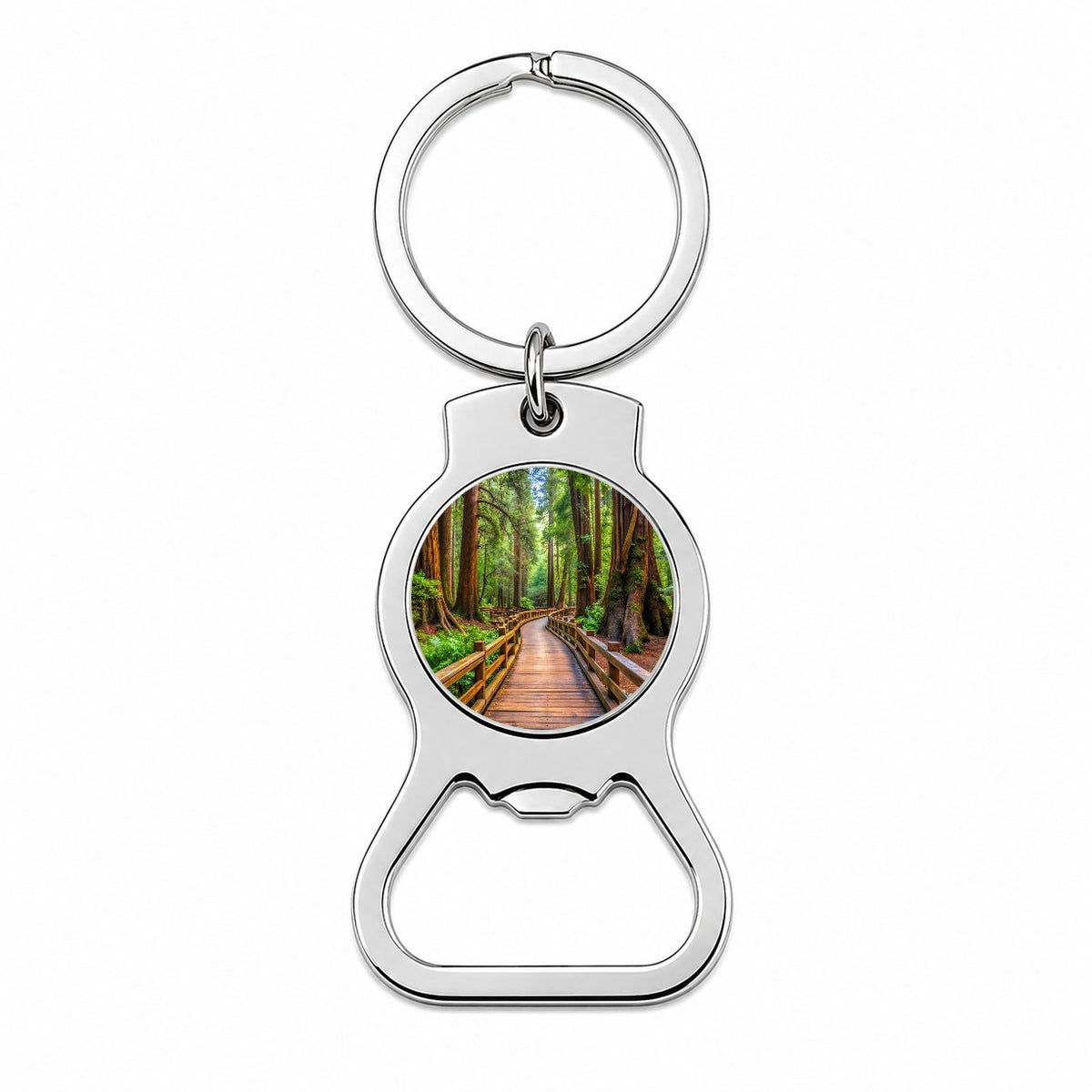 Muir Woods National Monument California Watercolor Style Bottle Opener Keychain