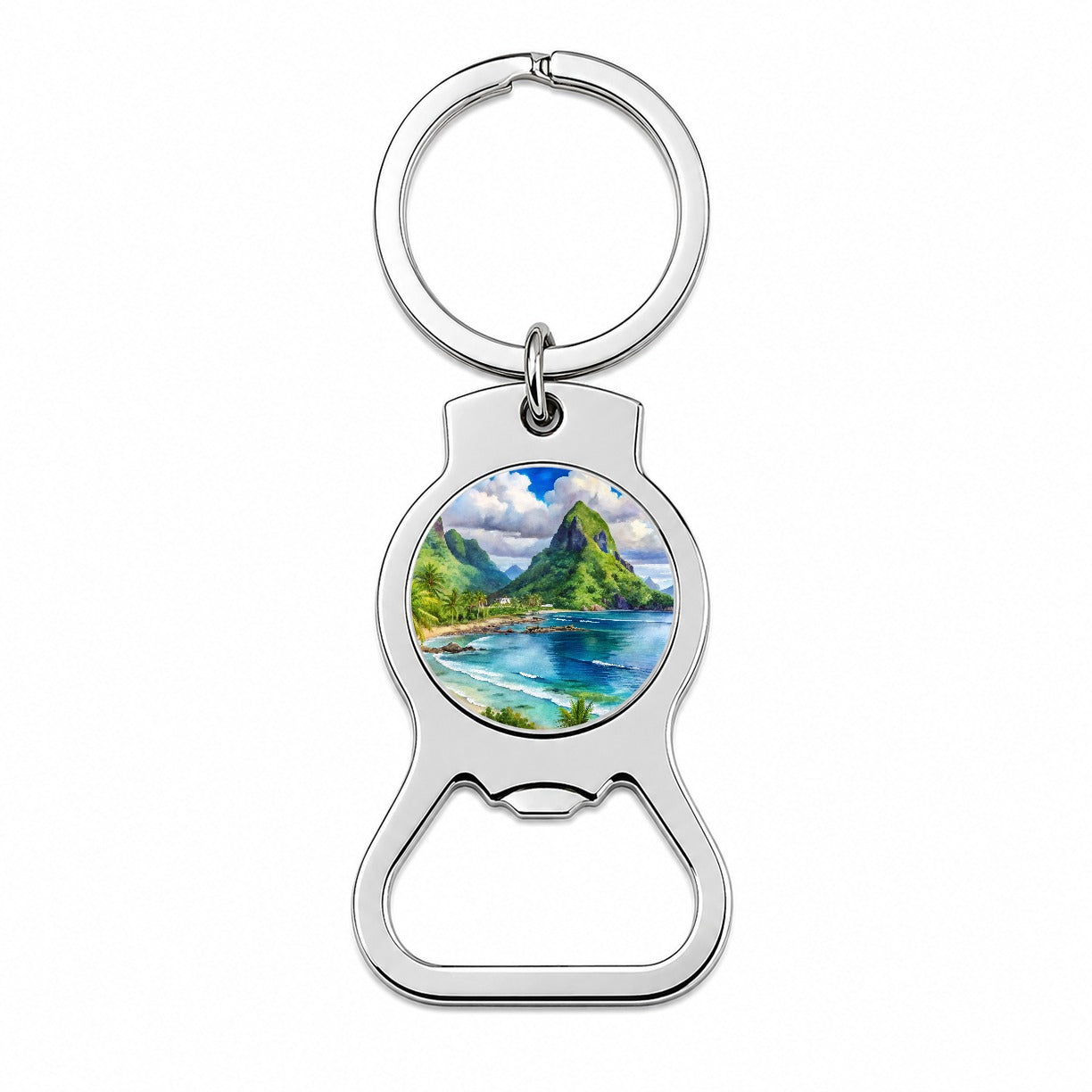 National Park of American Samoa Watercolor Style Bottle Opener Keychain