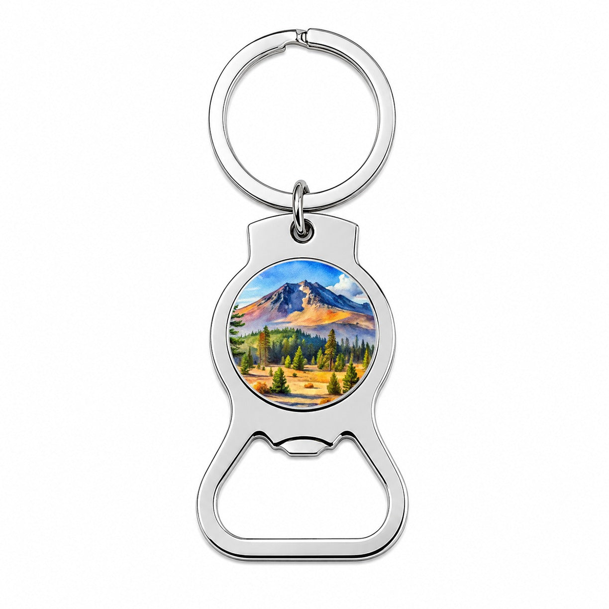 Newberry Volcanic National Monument Oregon Watercolor Style Bottle Opener Keychain