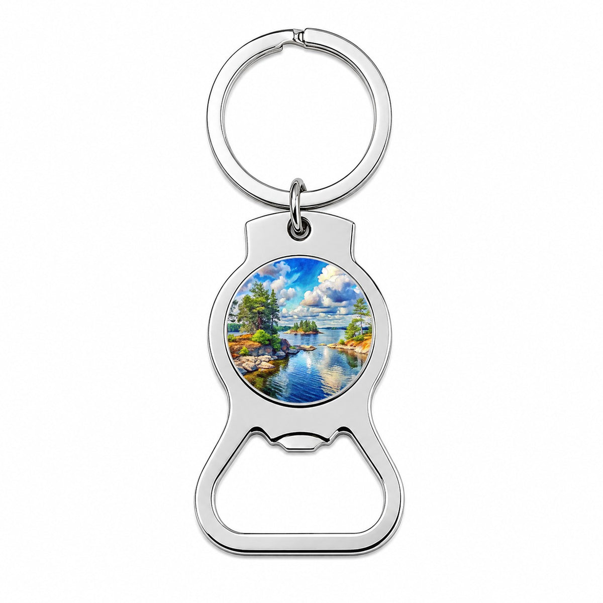 Voyageurs National Park Minnesota Watercolor Style Bottle Opener Keychain