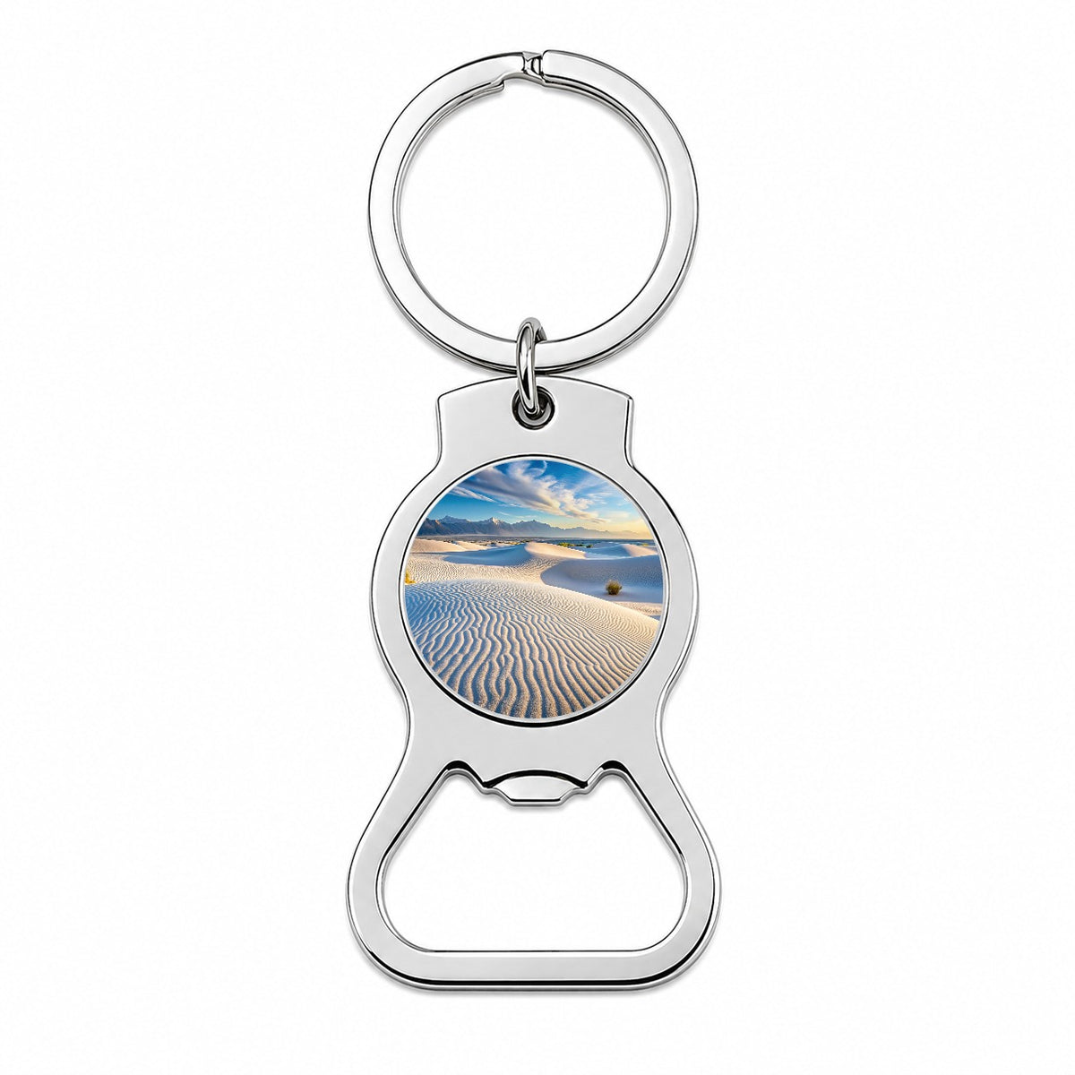 White Sands National Park New Mexico Watercolor Style Bottle Opener Keychain