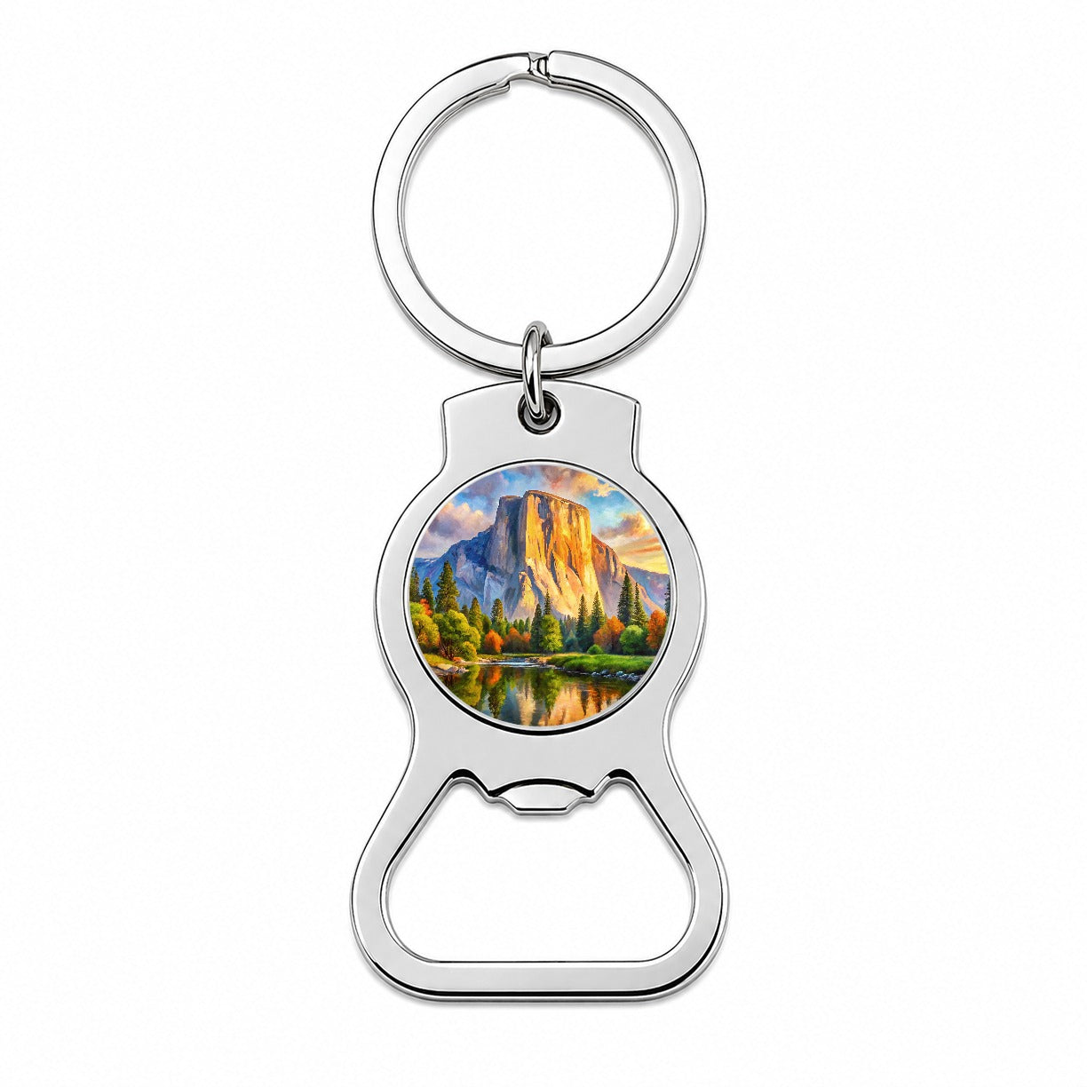 Yosemite National Park El Capitan Watercolor Style Bottle Opener Keychain
