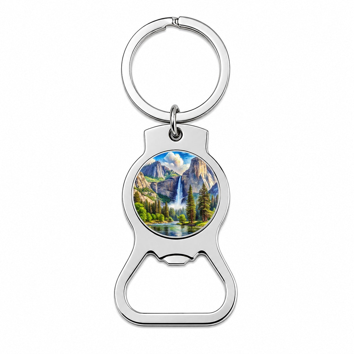 Yosemite National Park Yosemite Falls Watercolor Style Bottle Opener Keychain
