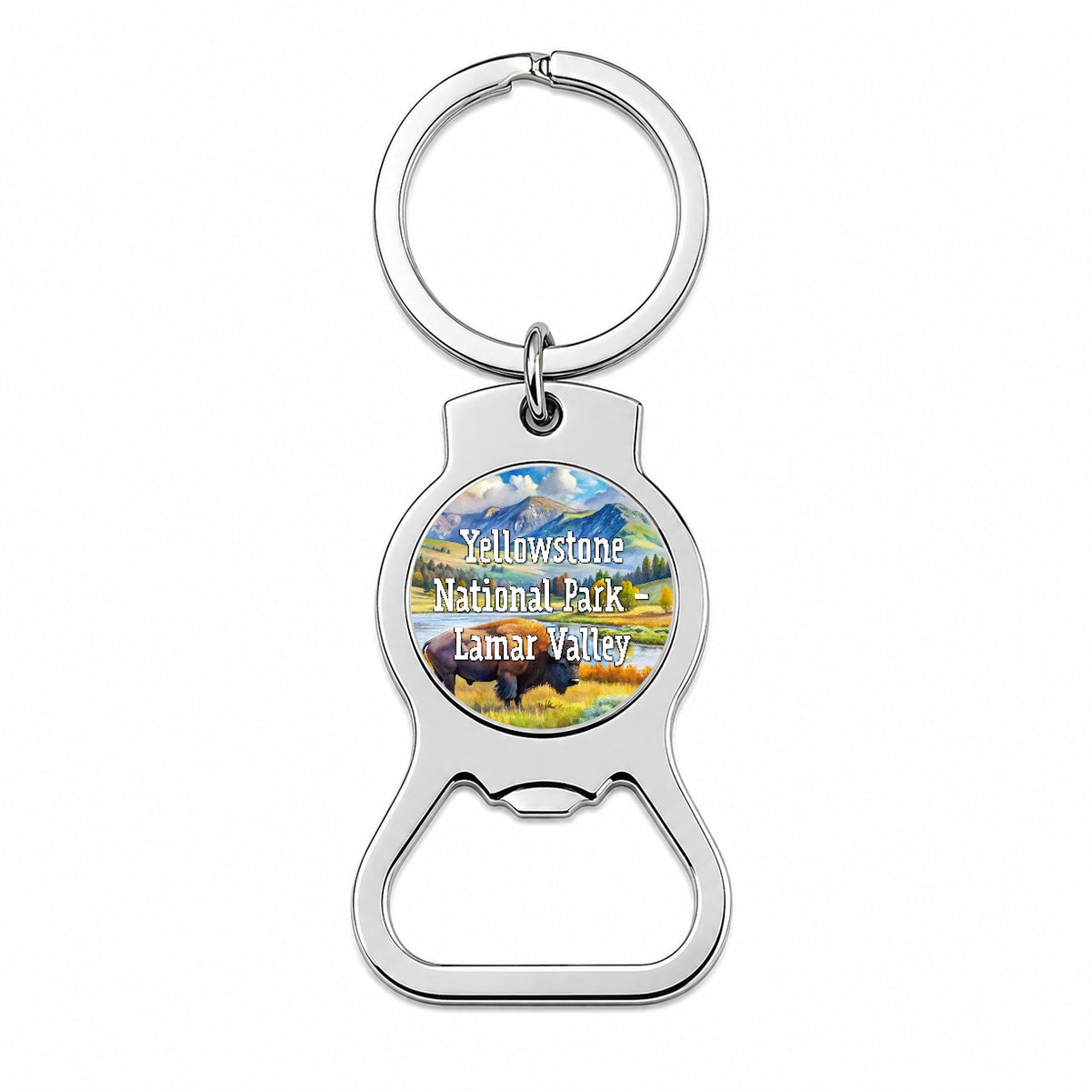 Yellowstone National Park Lamar Valley Bottle Opener Keychain