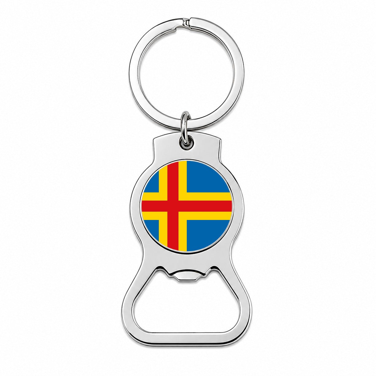 Aland Islands Country Flag Bottle Opener Keychain