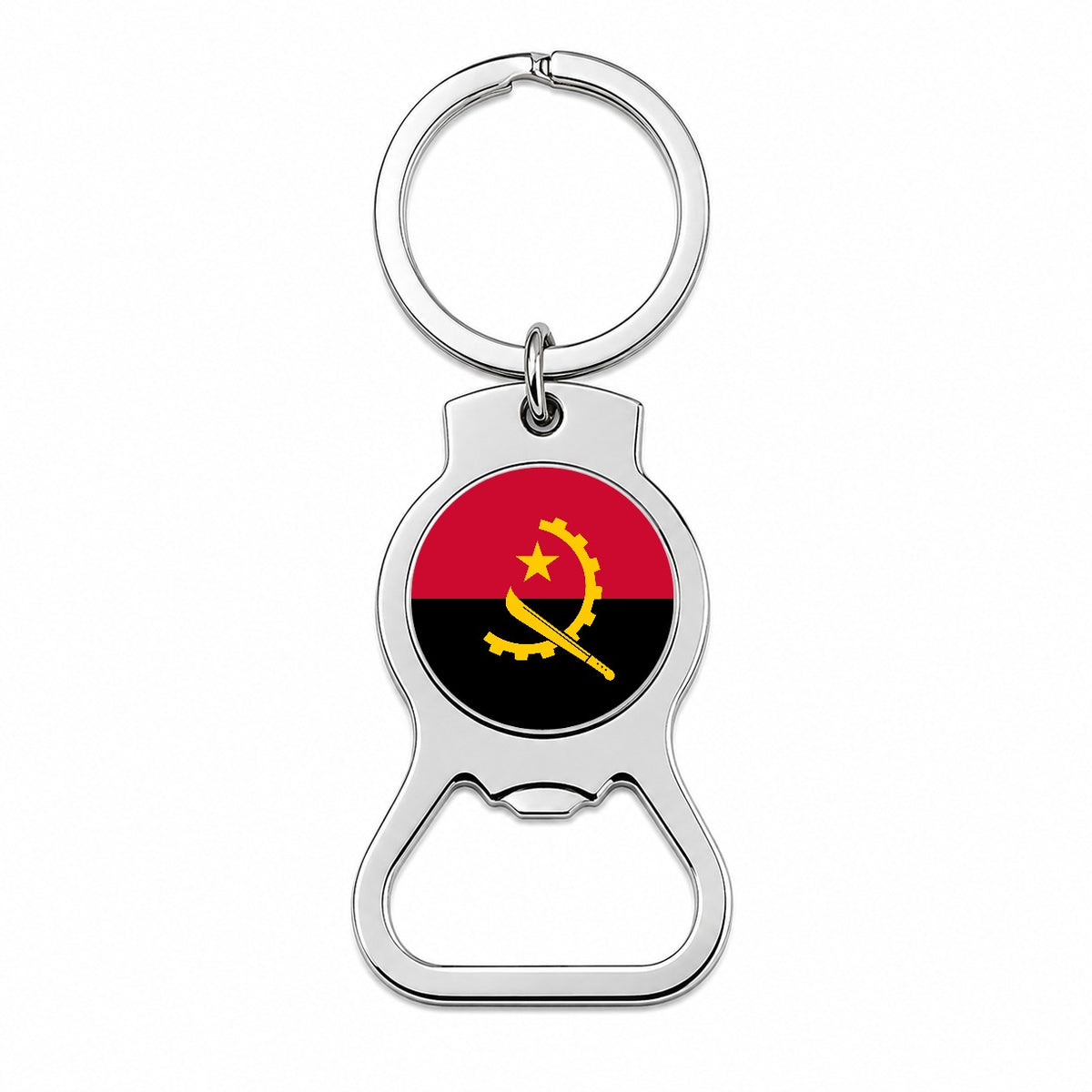Angola Country Flag Bottle Opener Keychain