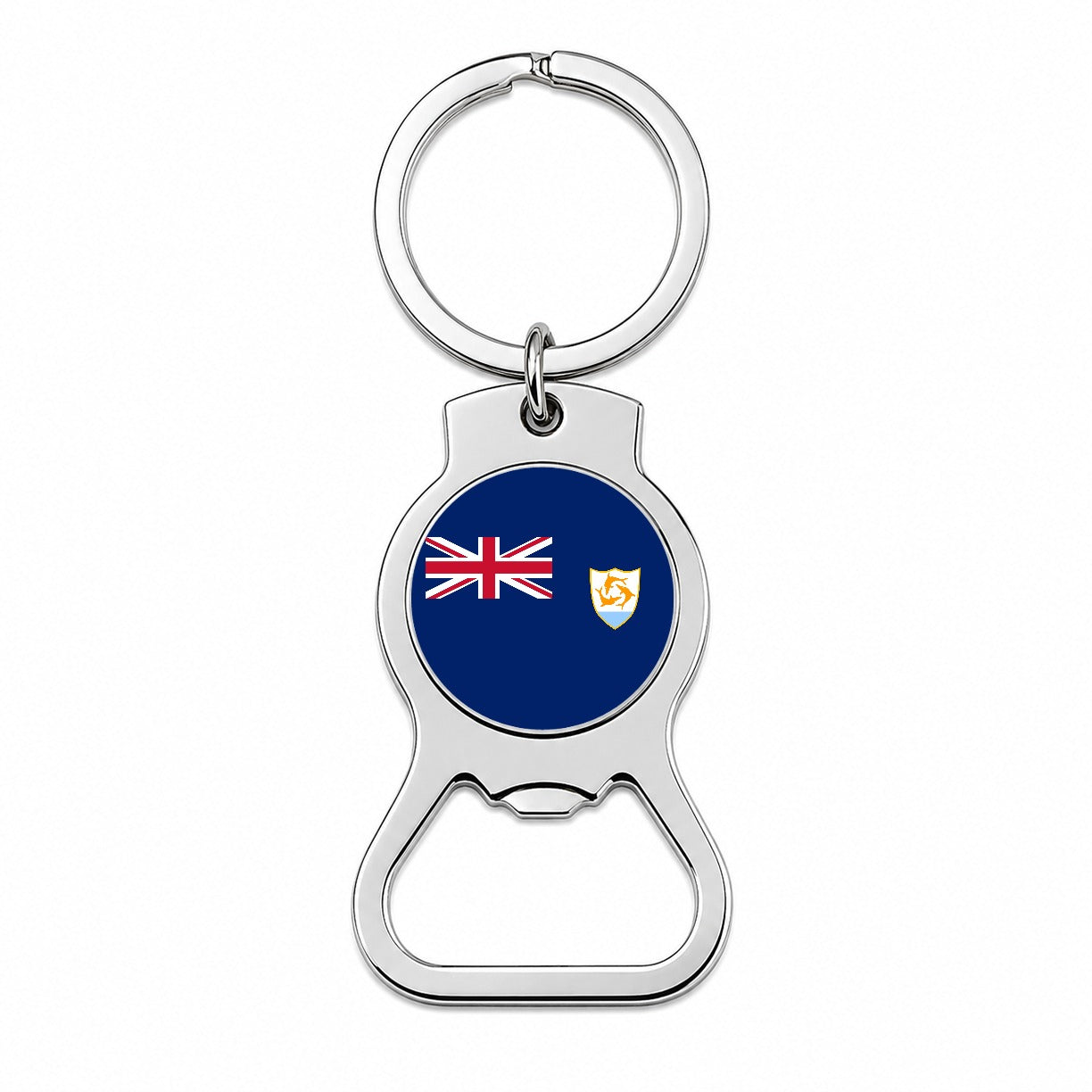 Anguilla Country Flag Bottle Opener Keychain