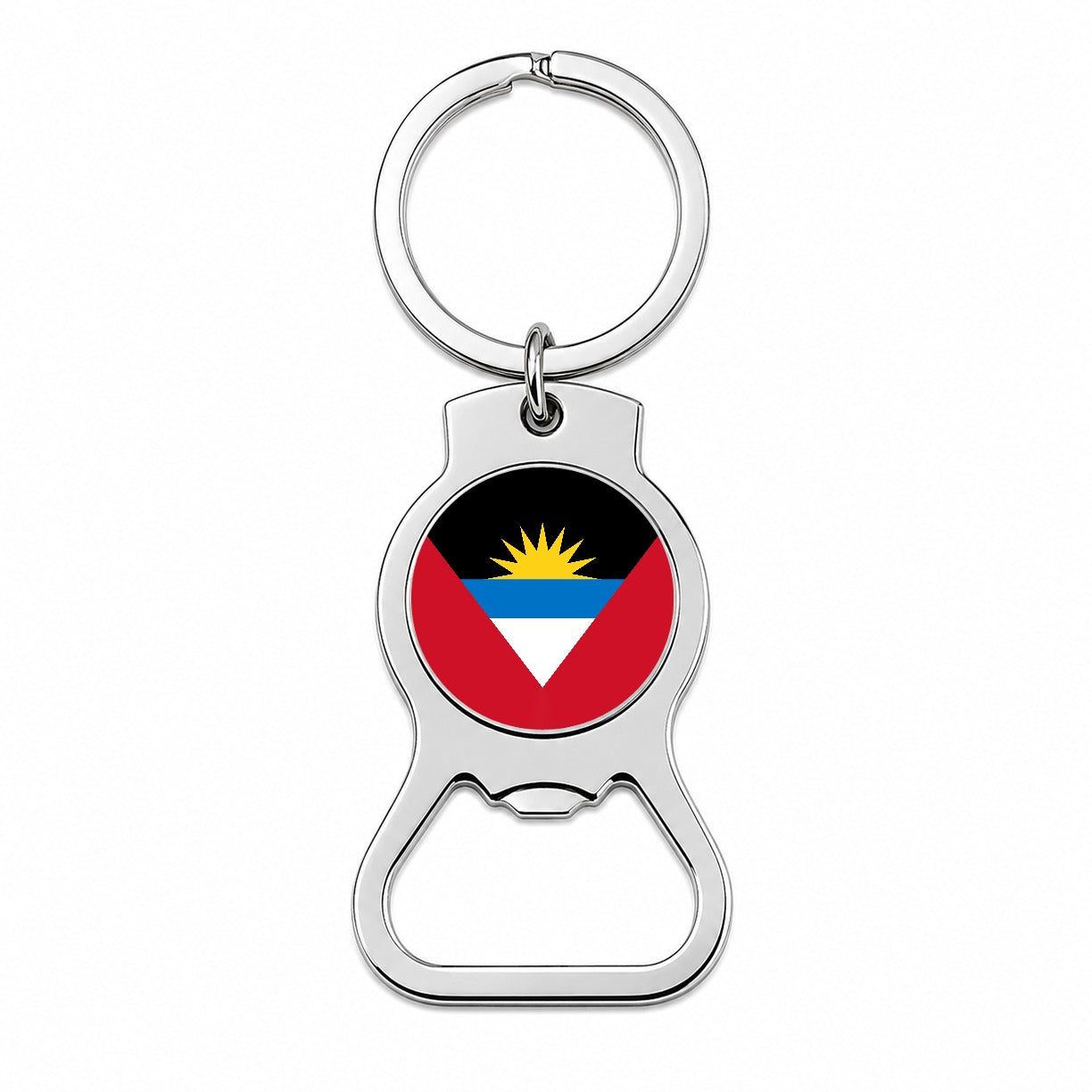 Antigua and Barbuda Country Flag Bottle Opener Keychain