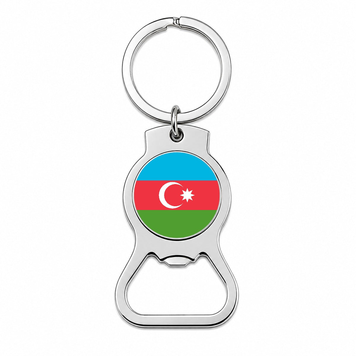 Azerbaijan Country Flag Bottle Opener Keychain