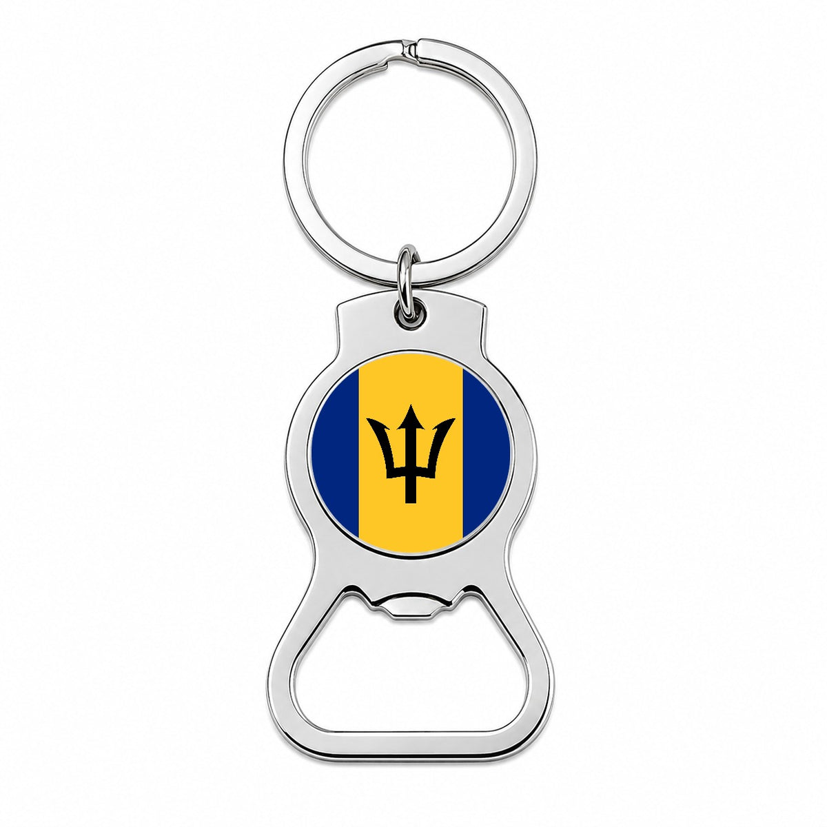 Barbados Country Flag Bottle Opener Keychain