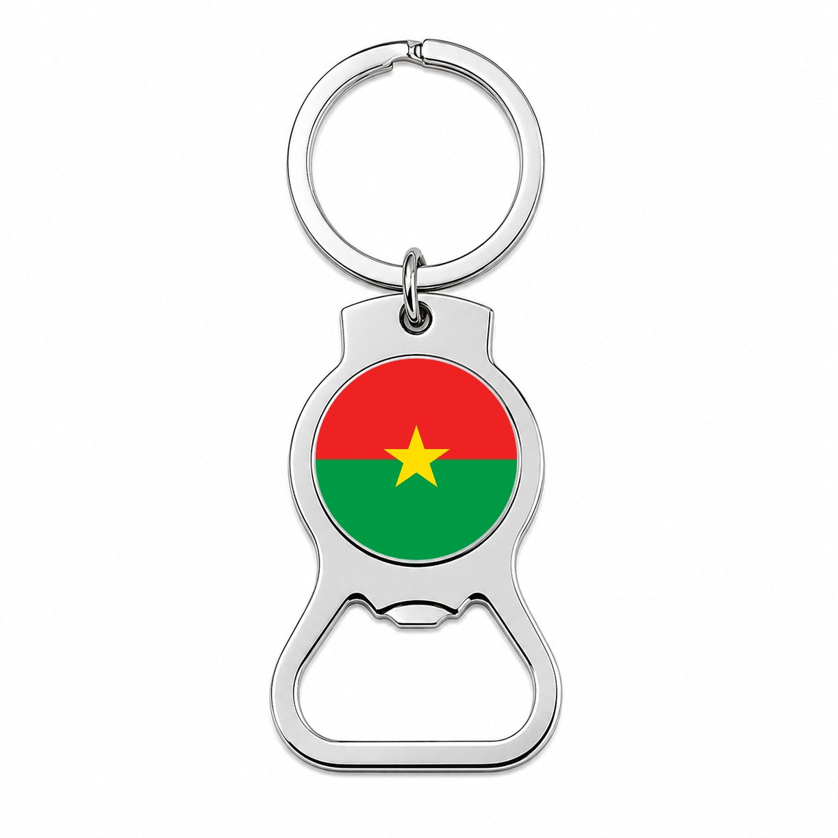 Burkina Faso Country Flag Bottle Opener Keychain