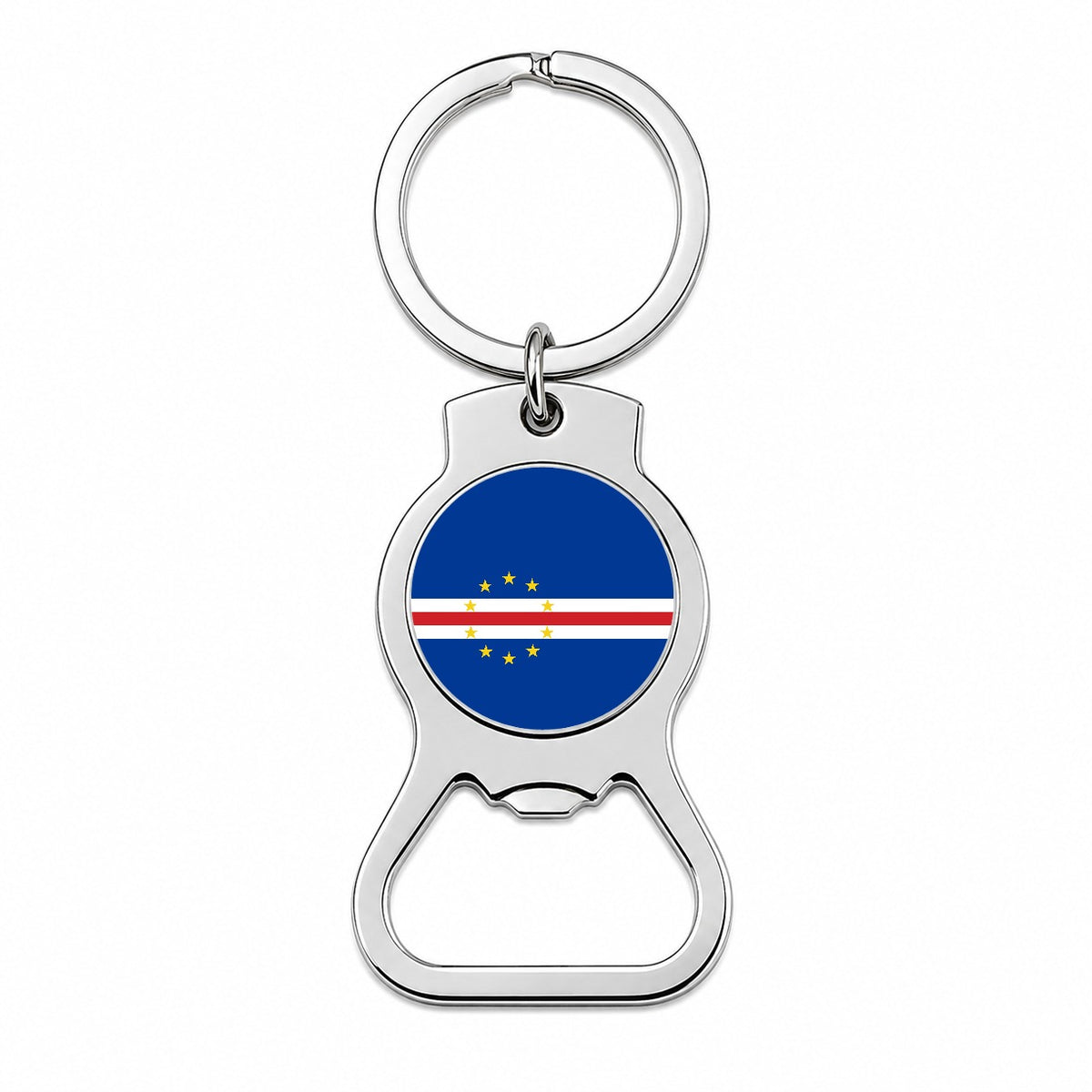 Cabo Verde Country Flag Bottle Opener Keychain