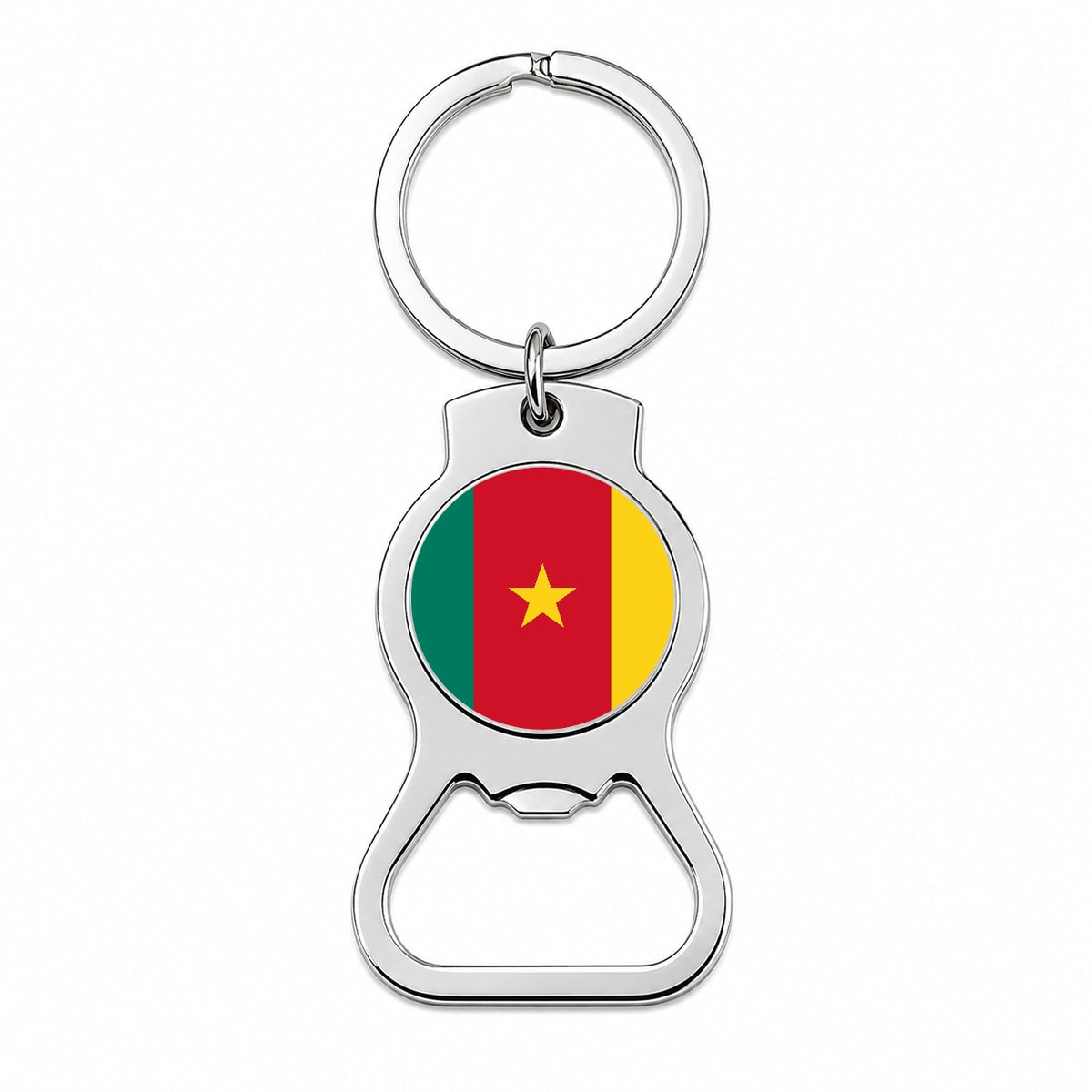 Cameroon Country Flag Bottle Opener Keychain