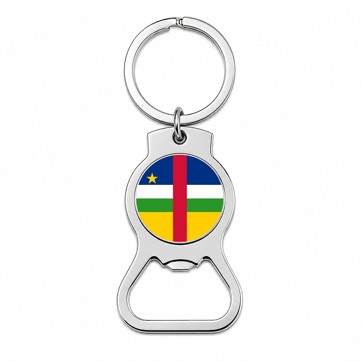 Central African Republic Country Flag Bottle Opener Keychain