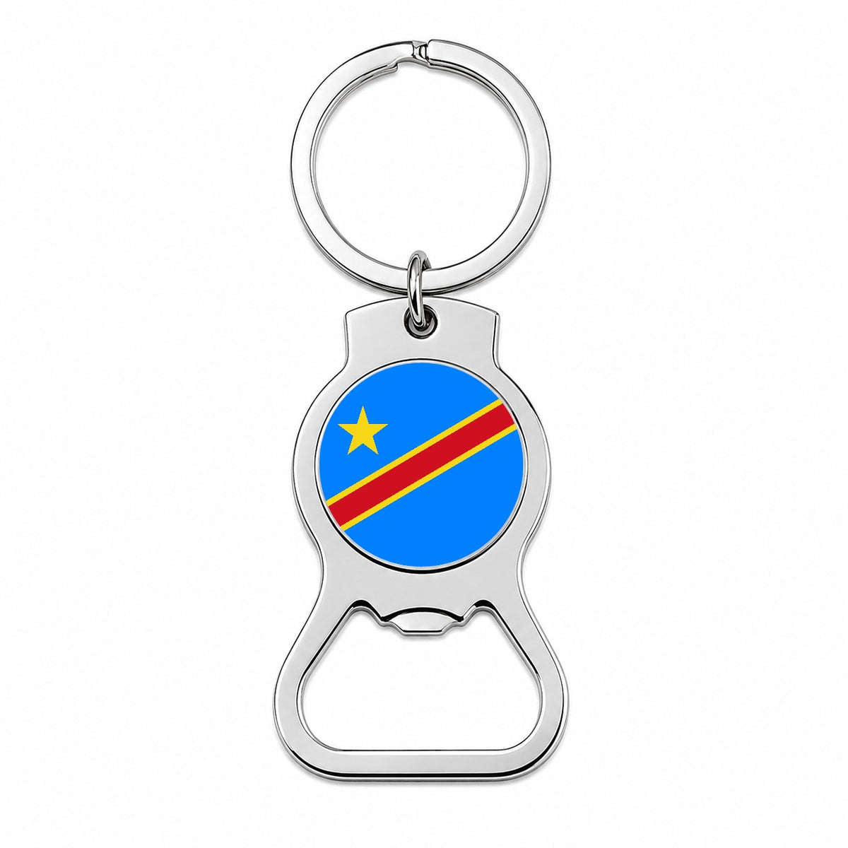 Congo (the Democratic Republic of the) Country Flag Bottle Opener Keychain
