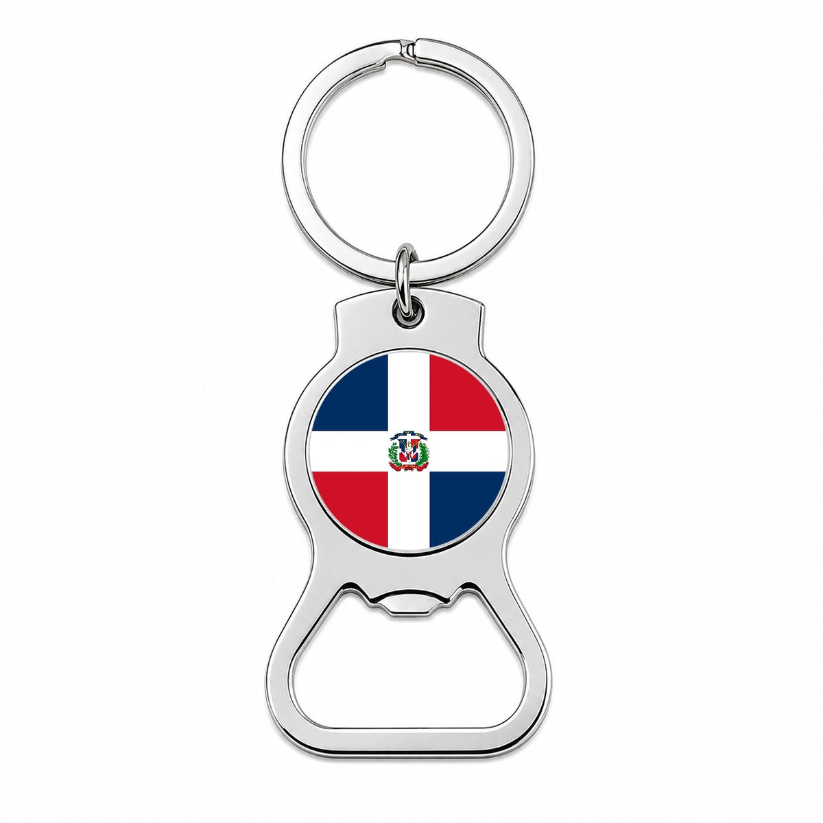 Dominican Republic Country Flag Bottle Opener Keychain