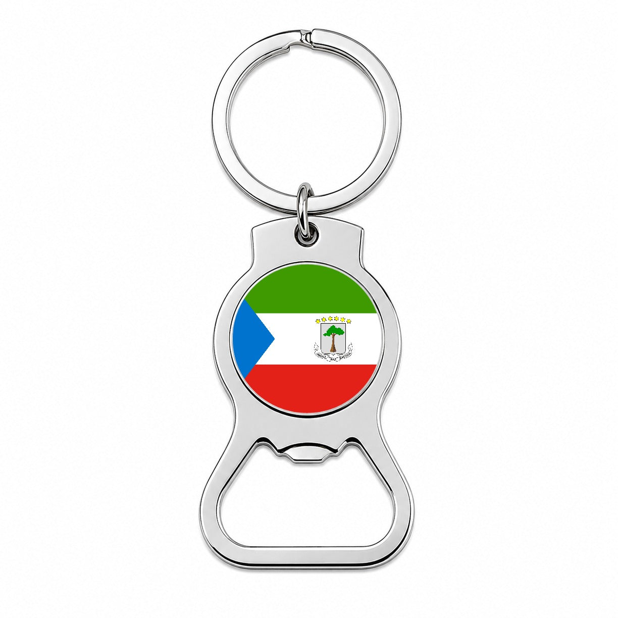 Equatorial Guinea Country Flag Bottle Opener Keychain