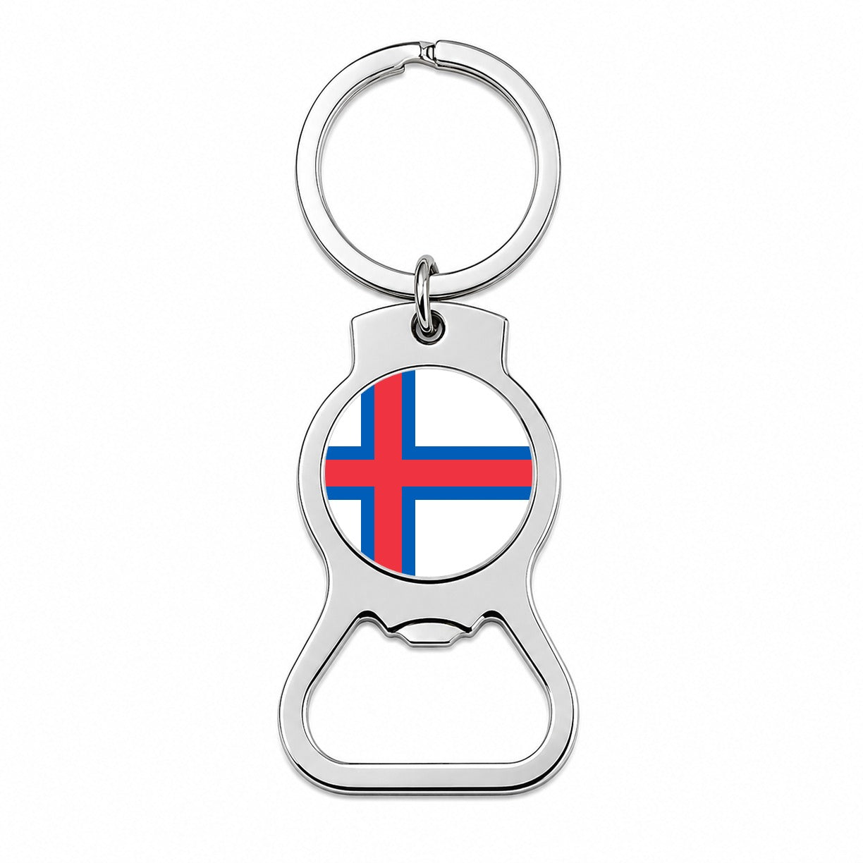 Faroe Islands Country Flag Bottle Opener Keychain