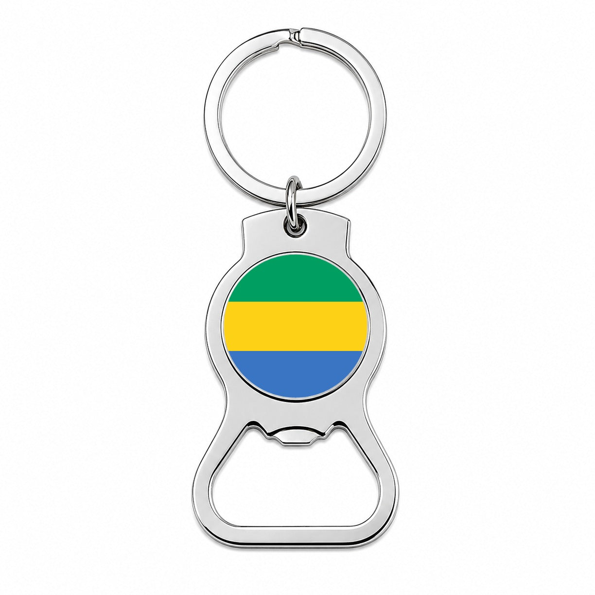 Gabon Country Flag Bottle Opener Keychain