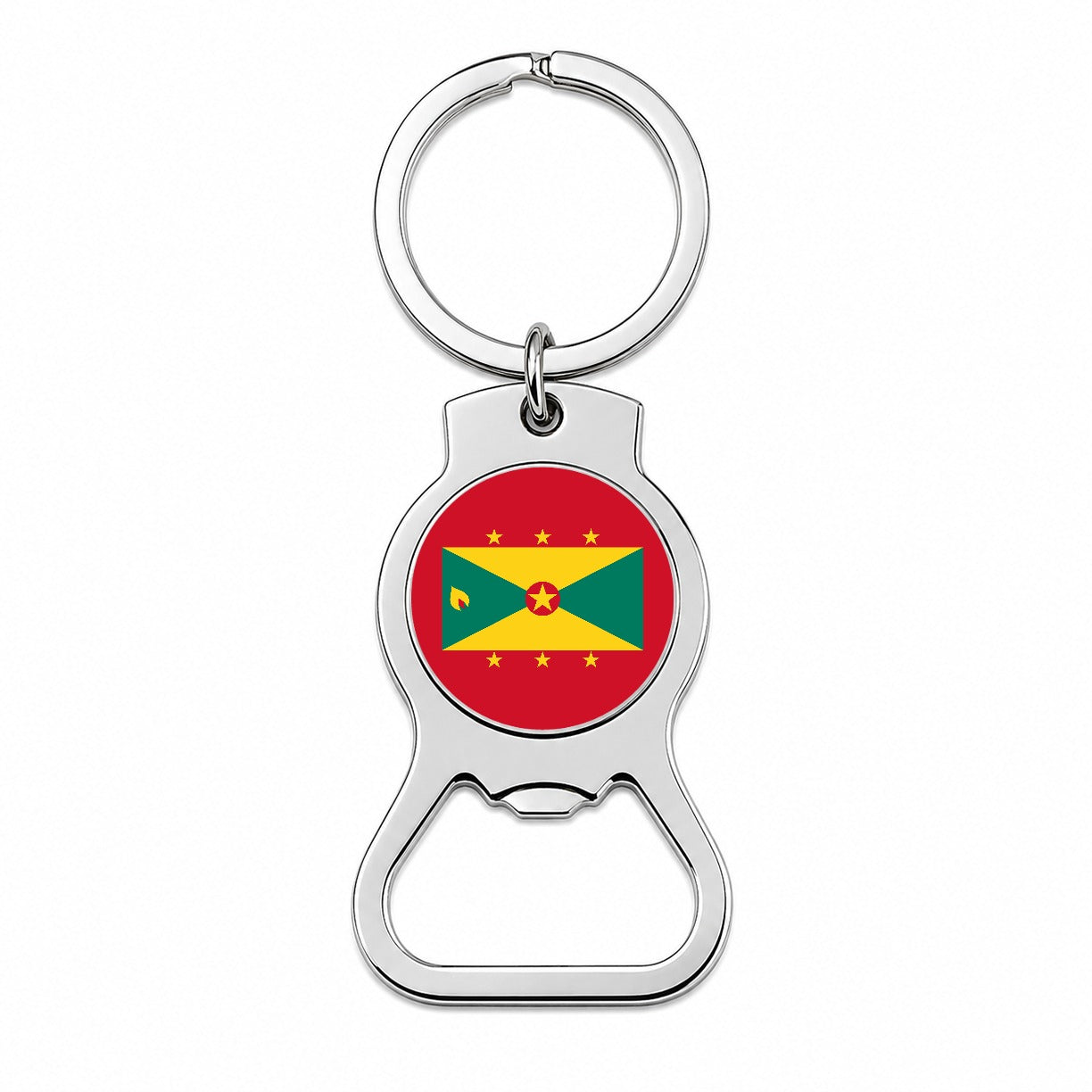 Grenada Country Flag Bottle Opener Keychain