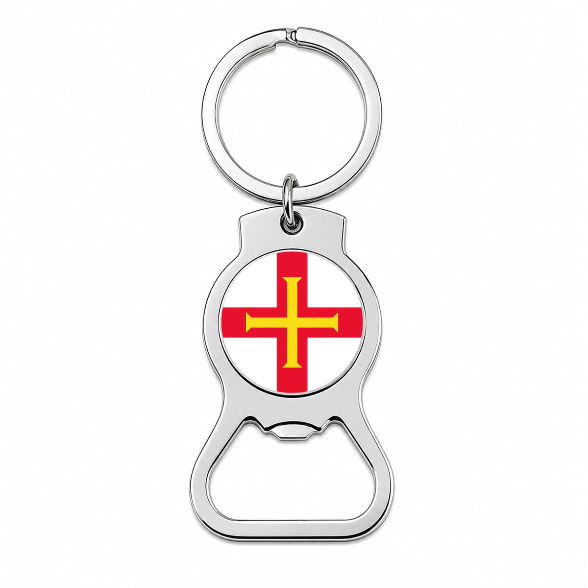 Guernsey Country Flag Bottle Opener Keychain