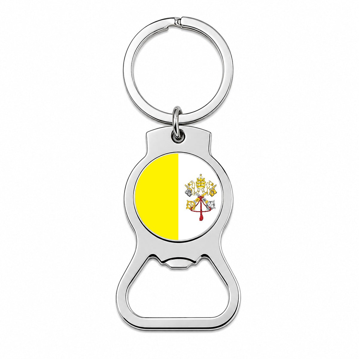 Holy See Country Flag Bottle Opener Keychain