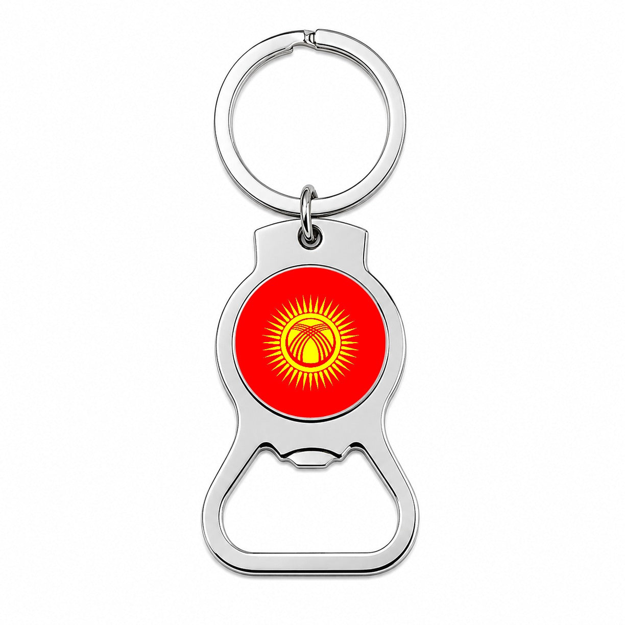 Kyrgyzstan Country Flag Bottle Opener Keychain