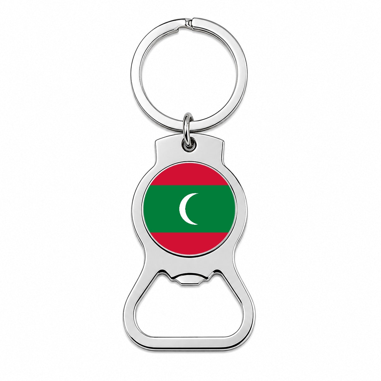 Maldives Country Flag Bottle Opener Keychain