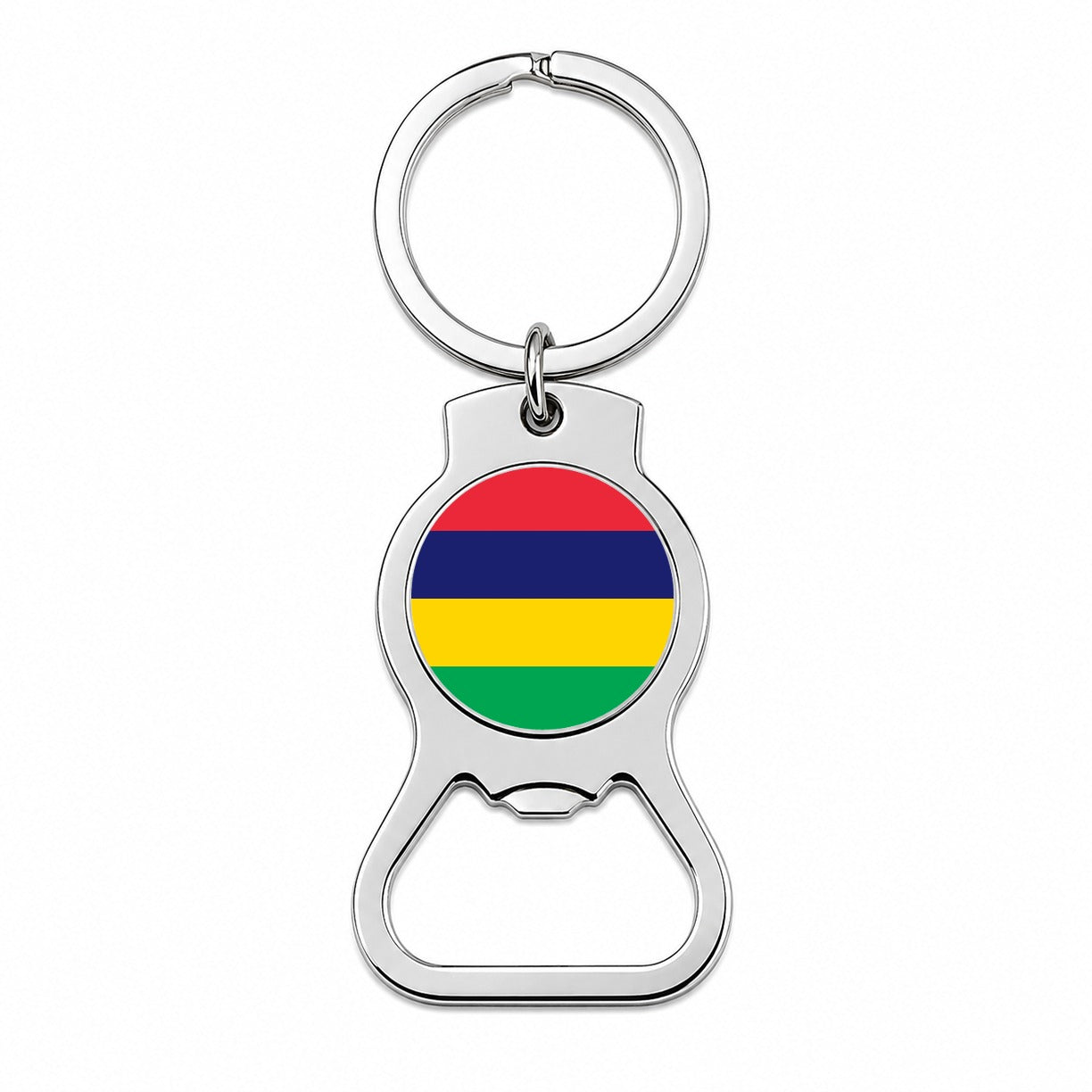 Mauritius Country Flag Bottle Opener Keychain