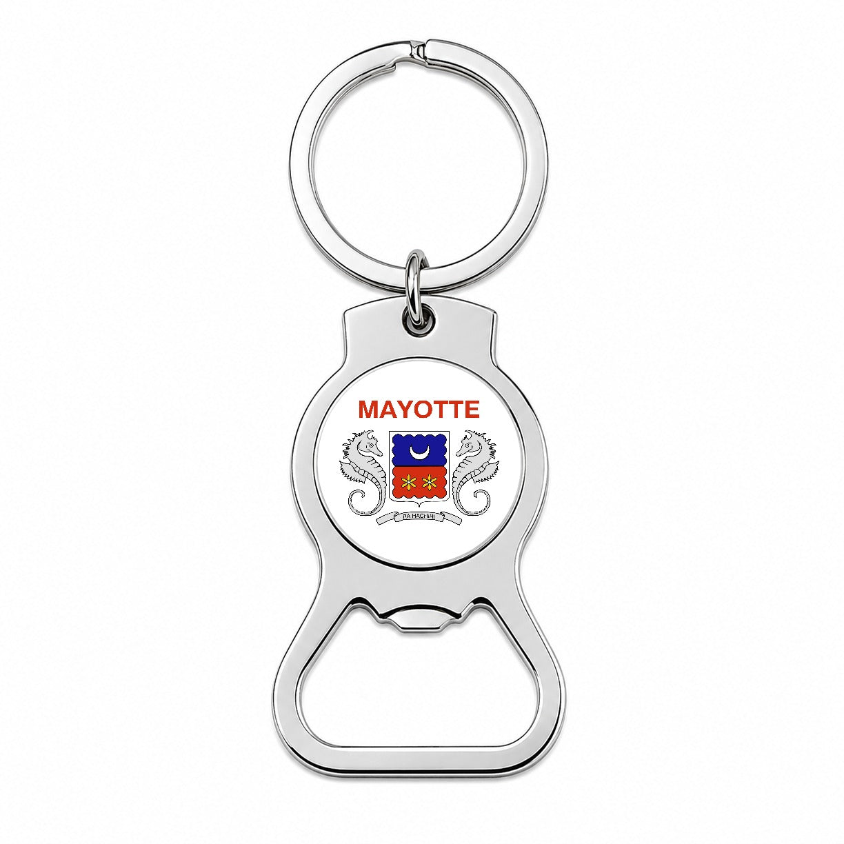 Mayotte Country Flag Bottle Opener Keychain