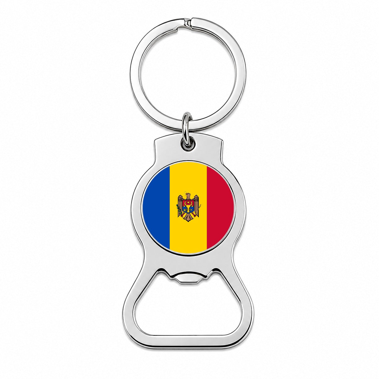Moldova Country Flag Bottle Opener Keychain